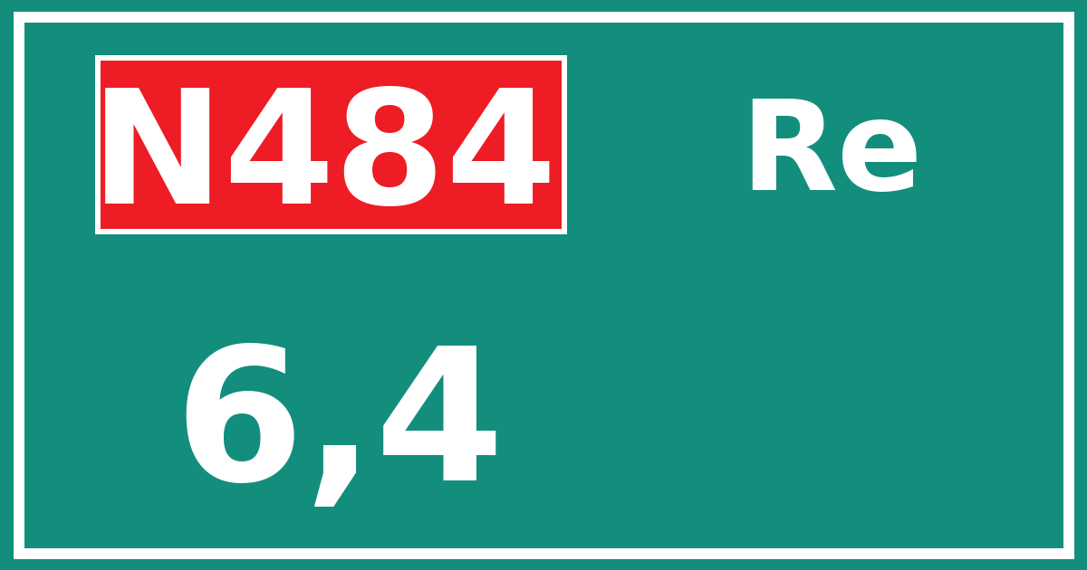Hectometerbord N484 6,4 zijde Re