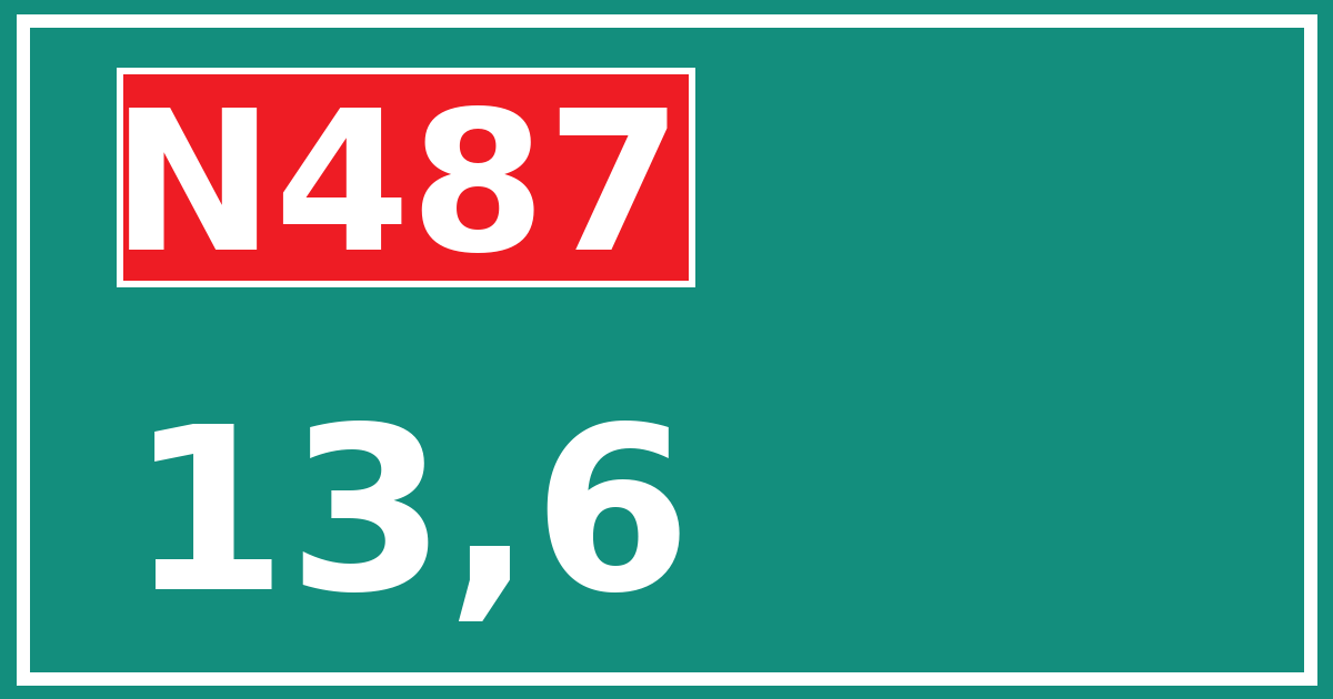Hectometerbord N487 13,6