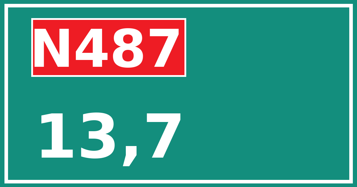 Hectometerbord N487 13,7