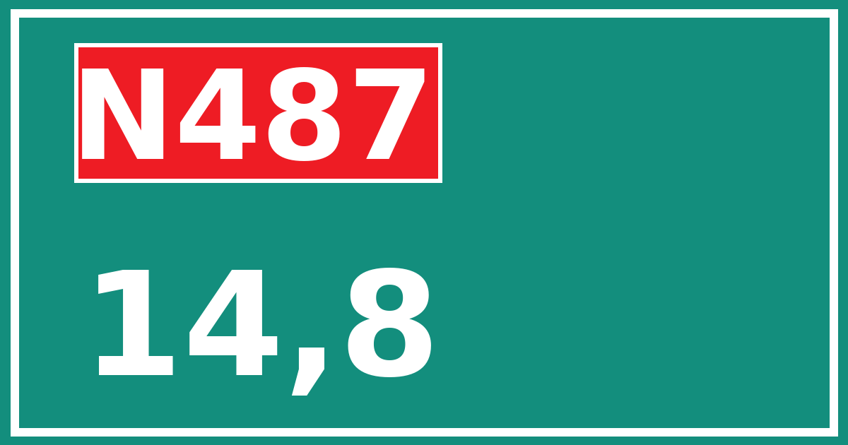 Hectometerbord N487 14,8