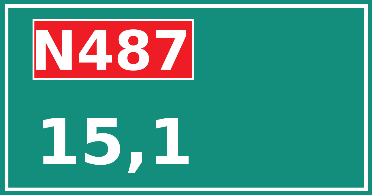 Hectometerbord N487 15,1