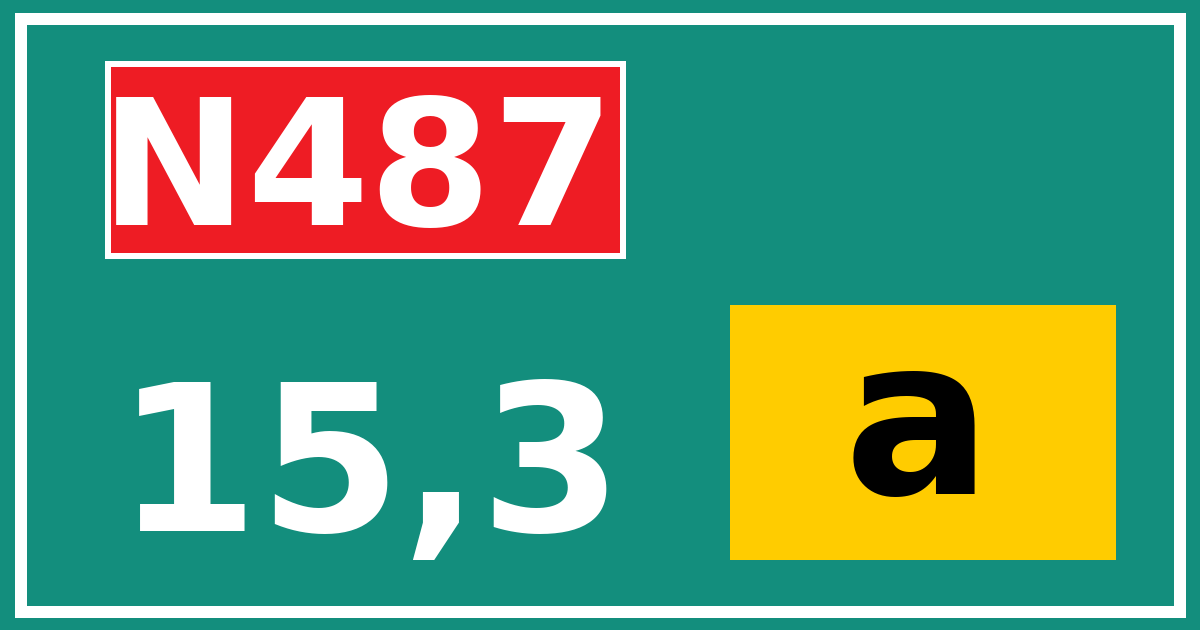 Hectometerbord N487 15,3 letter a
