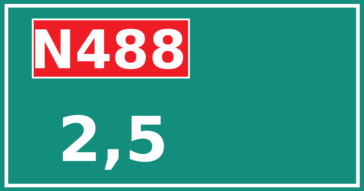 Hectometerbord N488 2,5