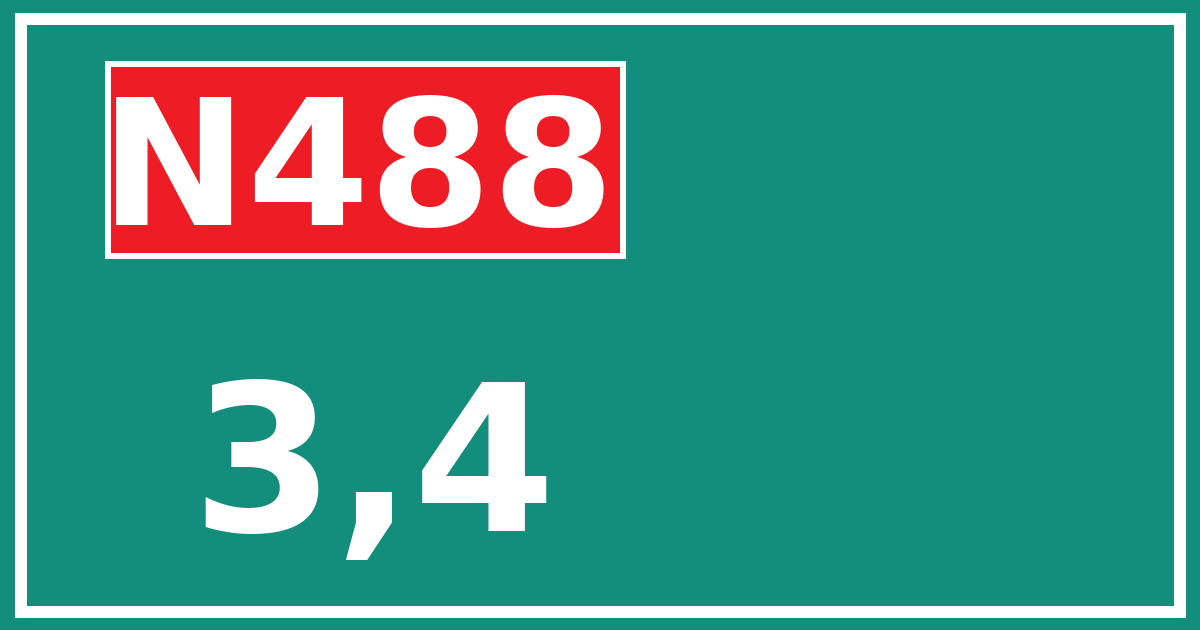 Hectometerbord N488 3,4