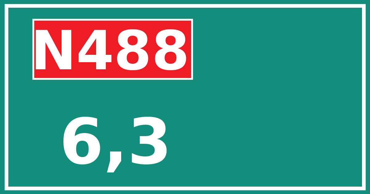 Hectometerbord N488 6,3