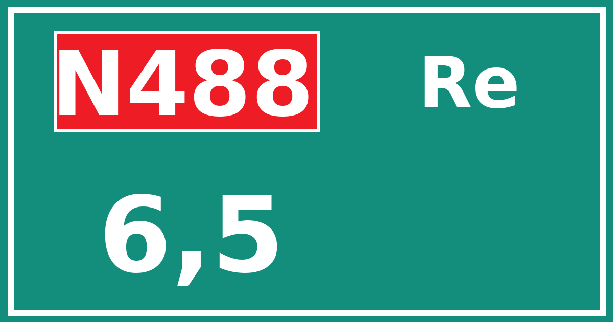 Hectometerbord N488 6,5 zijde Re