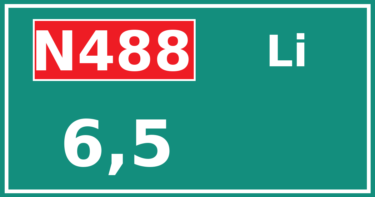 Hectometerbord N488 6,5 zijde Li