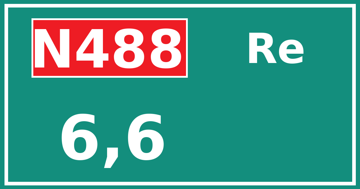 Hectometerbord N488 6,6 zijde Re