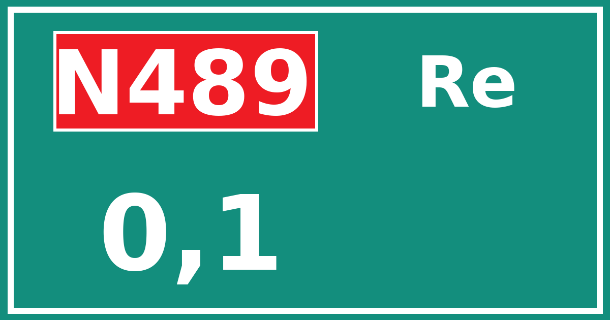 Hectometerbord N489 0,1 zijde Re