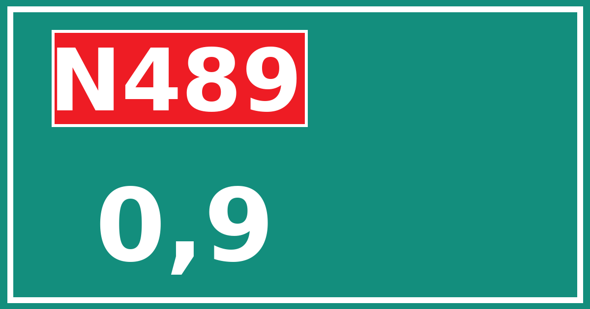 Hectometerbord N489 0,9