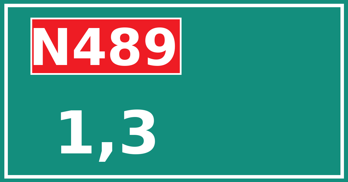 Hectometerbord N489 1,3