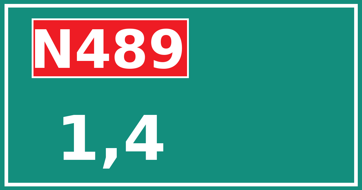 Hectometerbord N489 1,4