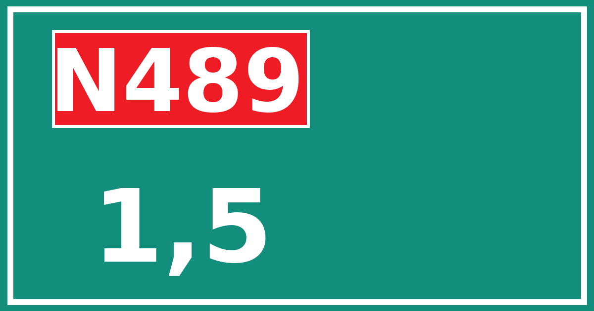 Hectometerbord N489 1,5