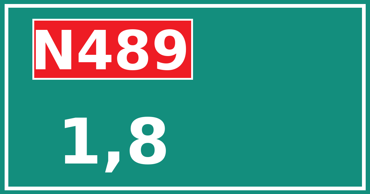 Hectometerbord N489 1,8