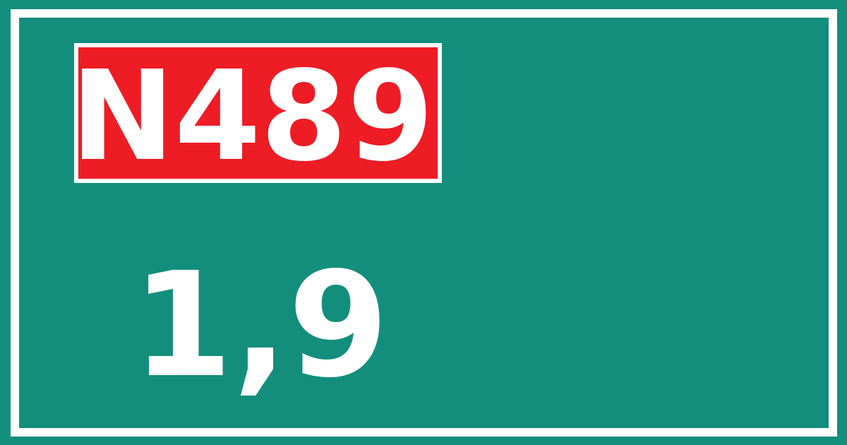 Hectometerbord N489 1,9