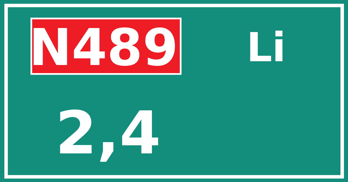 Hectometerbord N489 2,4 zijde Li