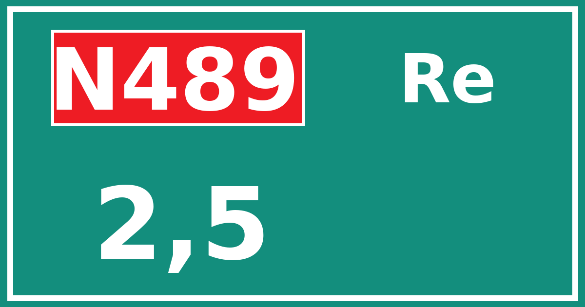 Hectometerbord N489 2,5 zijde Re