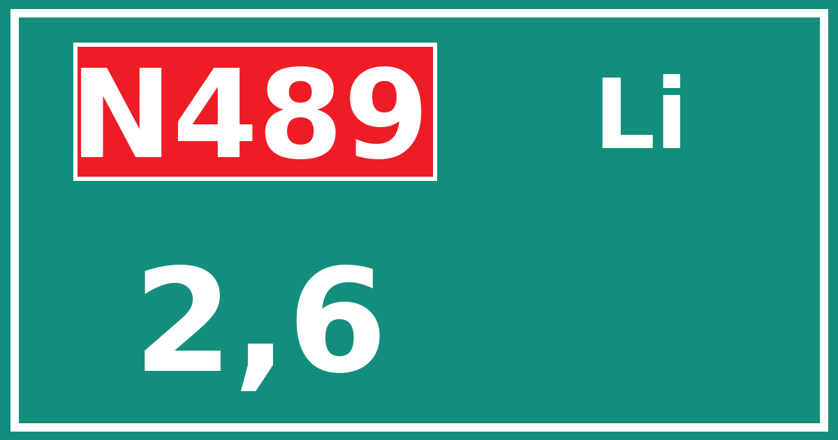 Hectometerbord N489 2,6 zijde Li