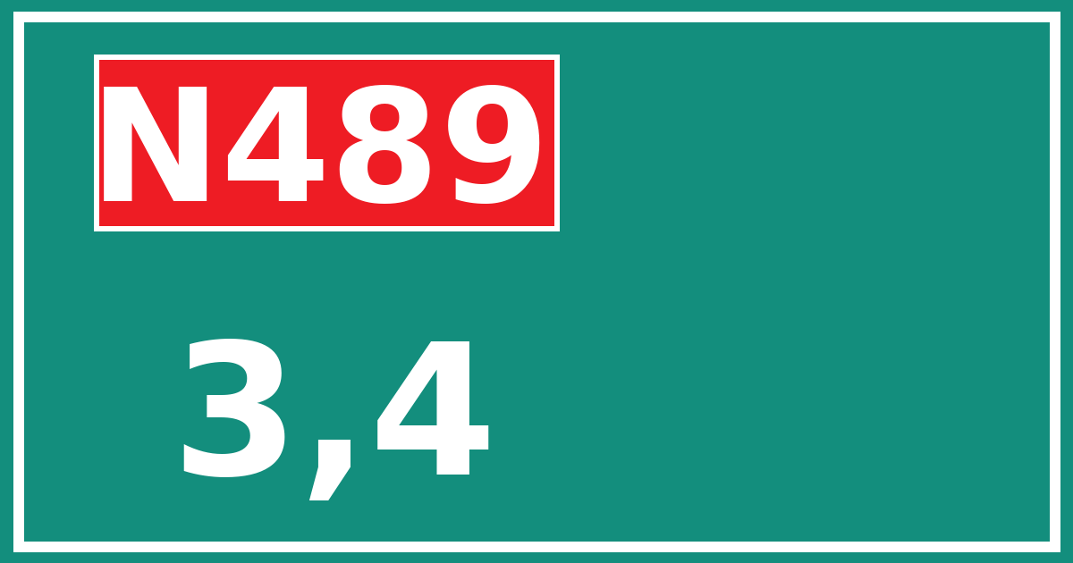 Hectometerbord N489 3,4