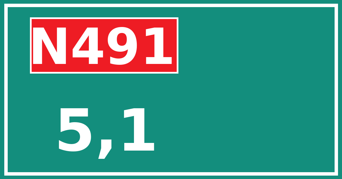 Hectometerbord N491 5,1