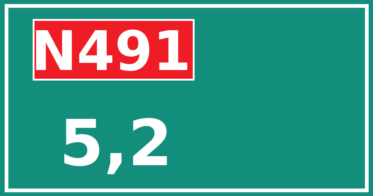 Hectometerbord N491 5,2