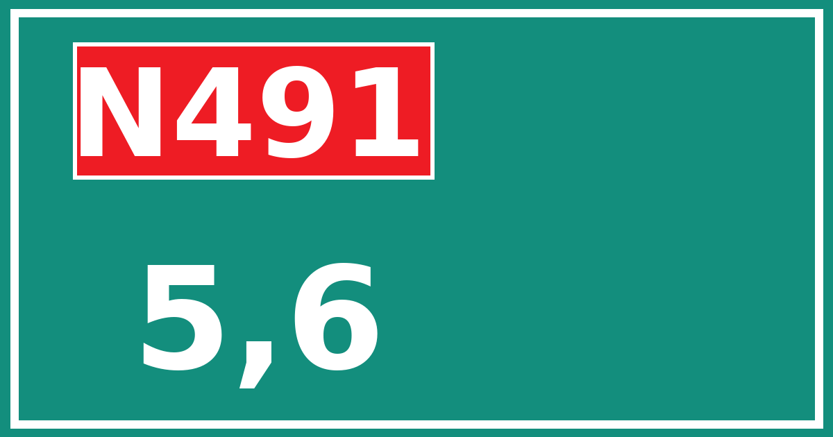 Hectometerbord N491 5,6