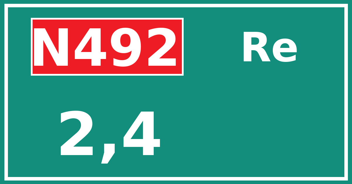 Hectometerbord N492 2,4 zijde Re