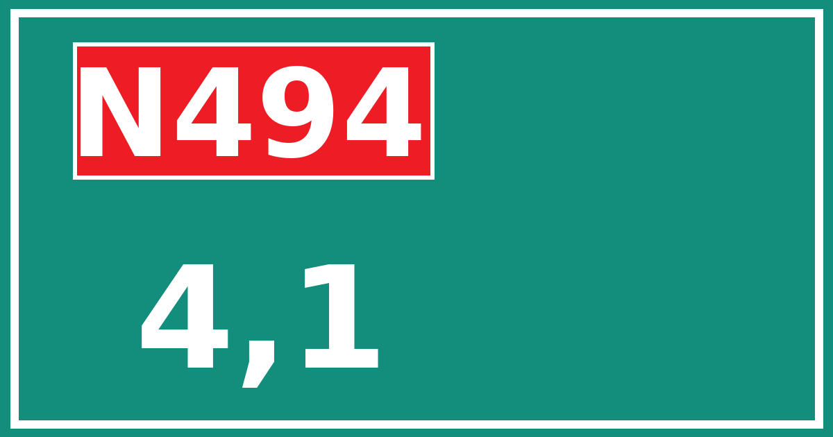 Hectometerbord N494 4,1