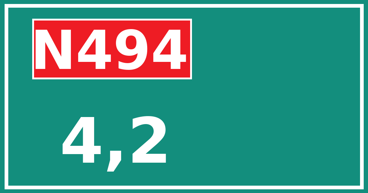 Hectometerbord N494 4,2