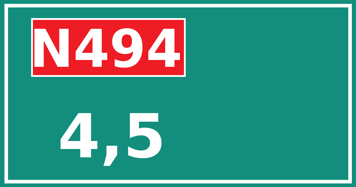 Hectometerbord N494 4,5