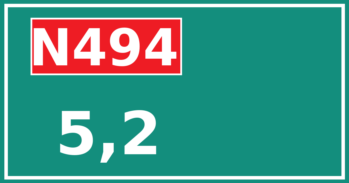Hectometerbord N494 5,2