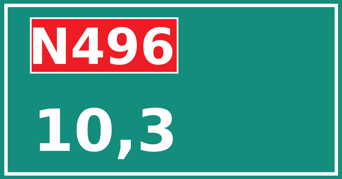 Hectometerbord N496 10,3