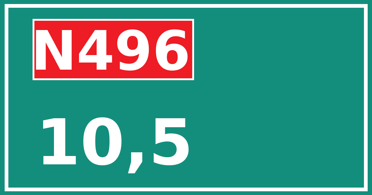 Hectometerbord N496 10,5