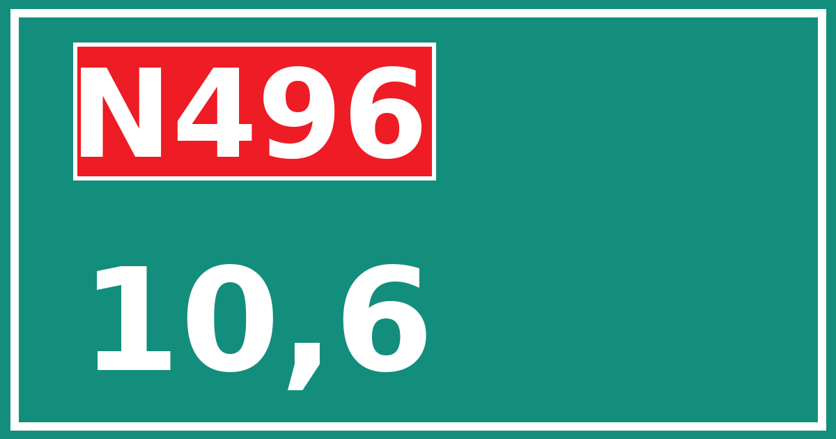 Hectometerbord N496 10,6