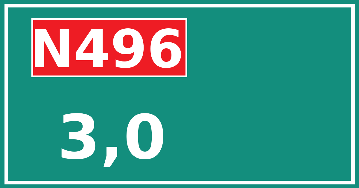 Hectometerbord N496 3,0