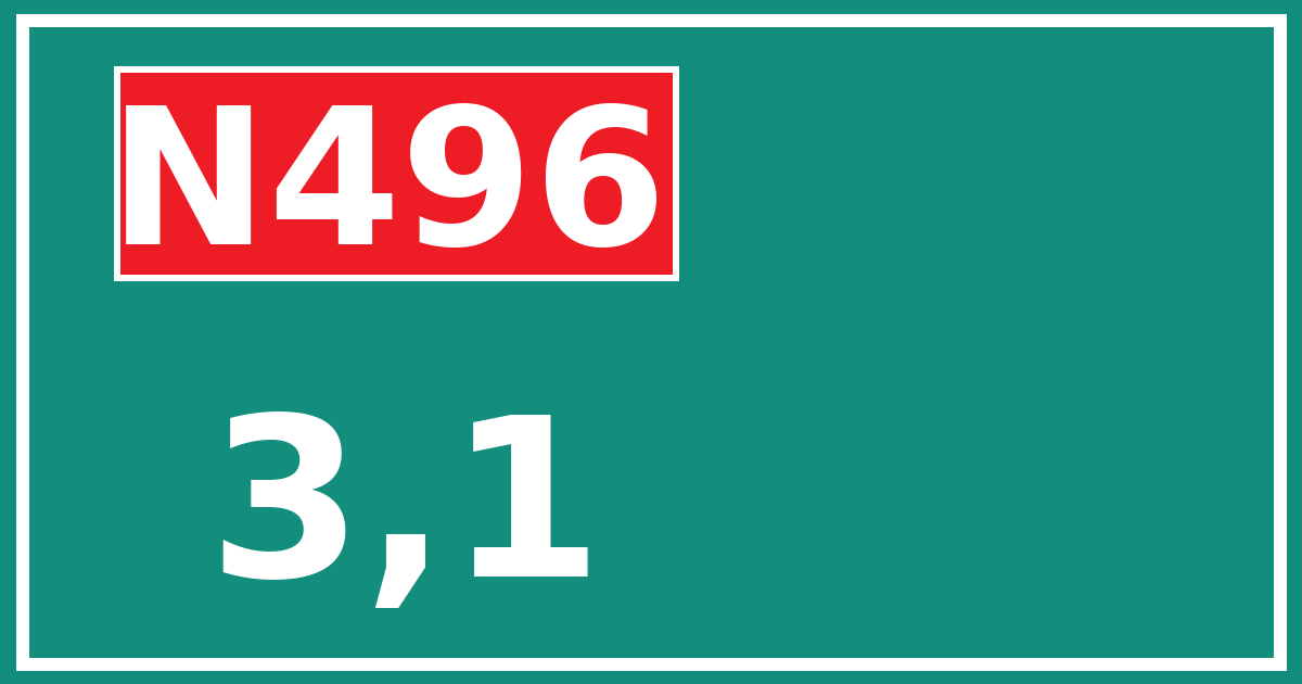 Hectometerbord N496 3,1