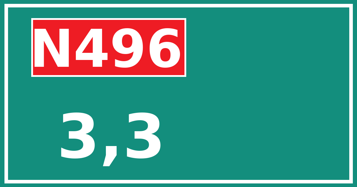 Hectometerbord N496 3,3