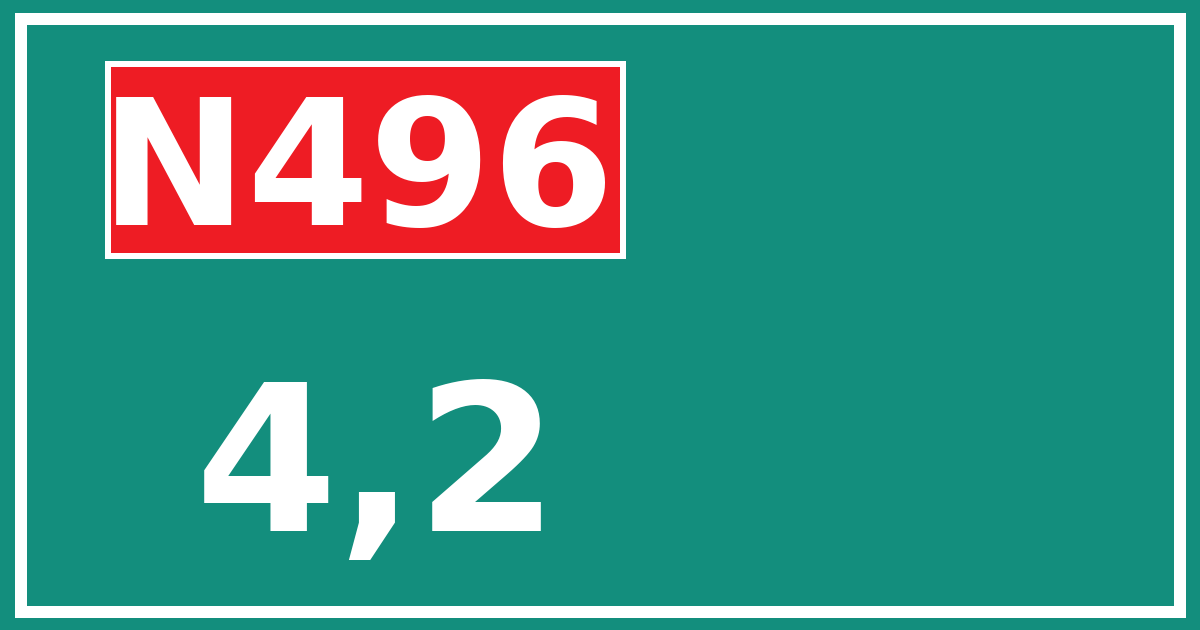Hectometerbord N496 4,2