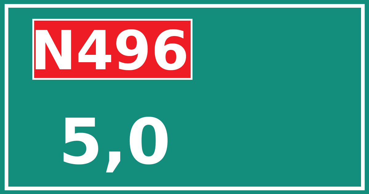 Hectometerbord N496 5,0