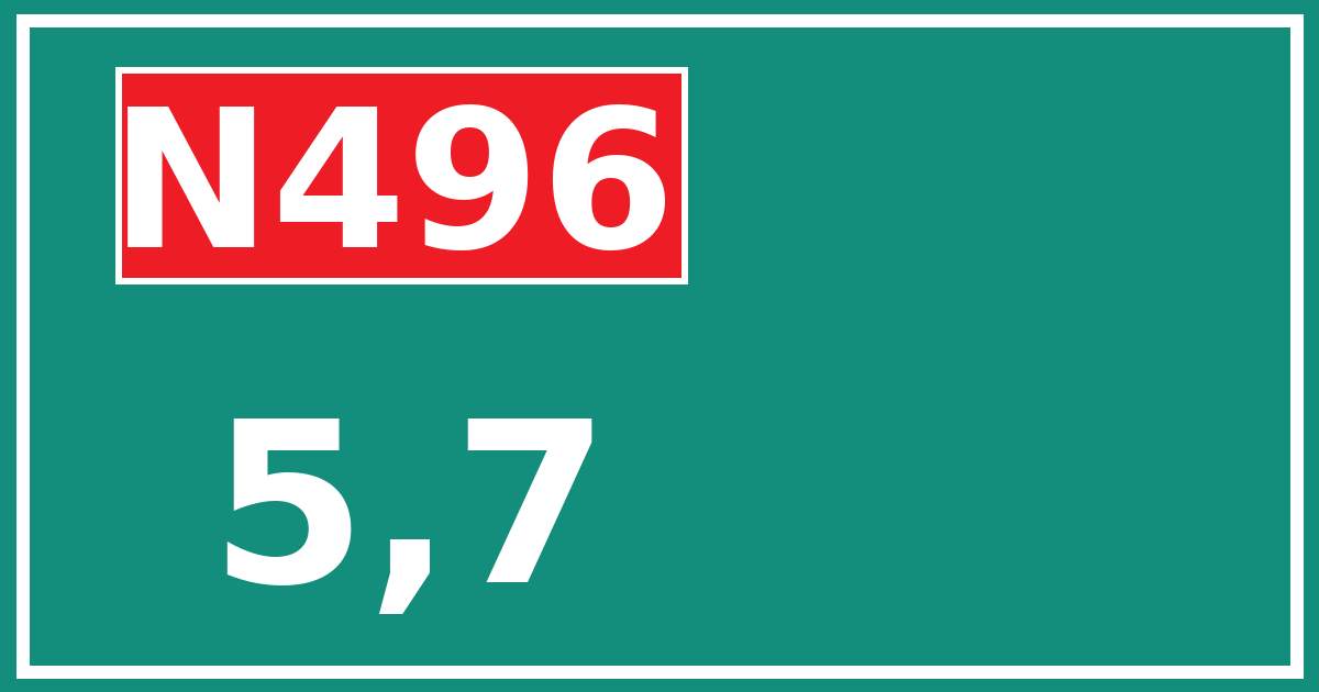 Hectometerbord N496 5,7