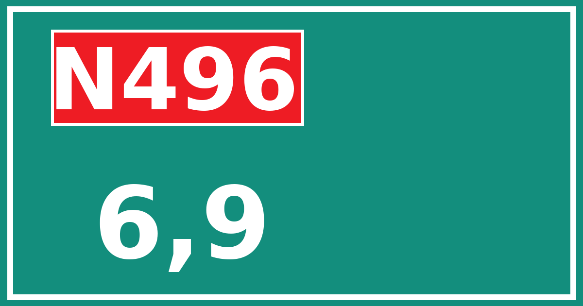 Hectometerbord N496 6,9