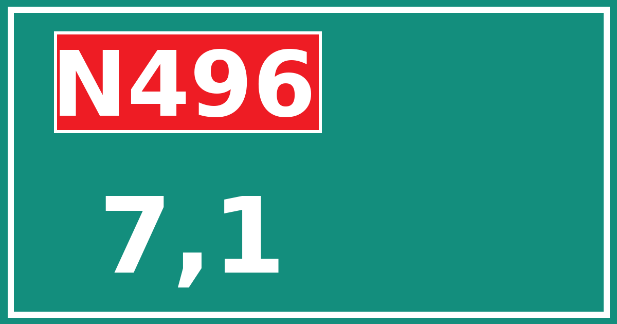 Hectometerbord N496 7,1