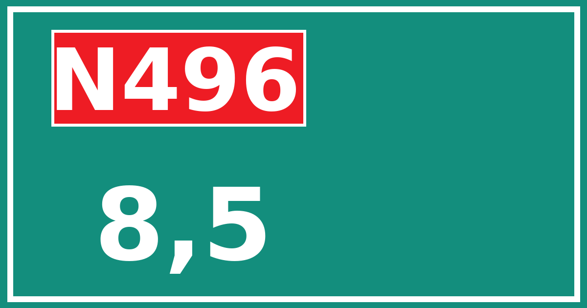 Hectometerbord N496 8,5