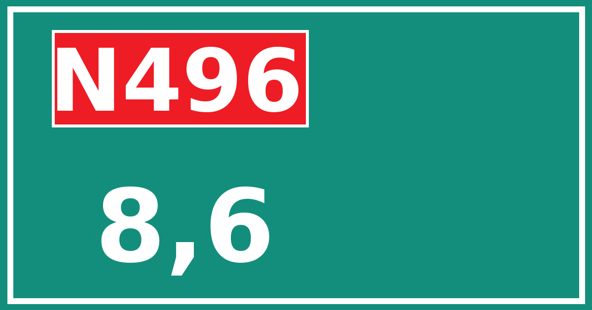 Hectometerbord N496 8,6