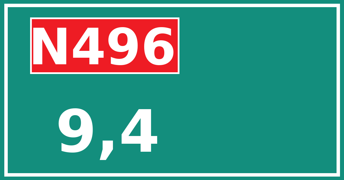 Hectometerbord N496 9,4