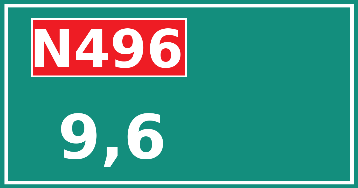Hectometerbord N496 9,6