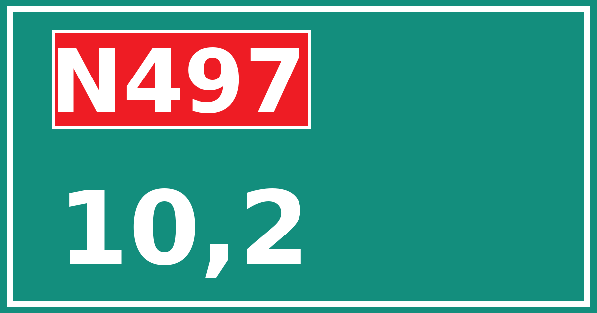 Hectometerbord N497 10,2