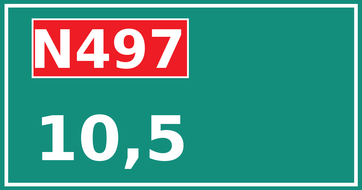 Hectometerbord N497 10,5