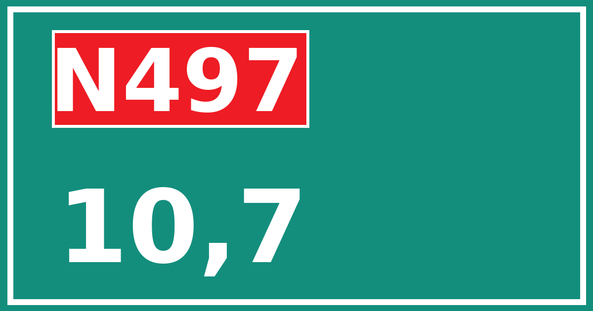 Hectometerbord N497 10,7