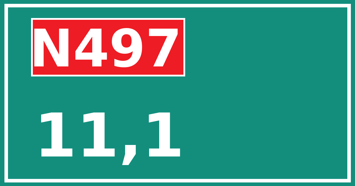 Hectometerbord N497 11,1